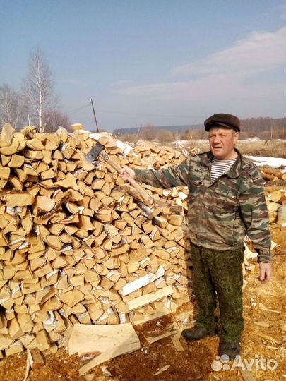 Дрова березовые, сухие, колотые. Есть смесь