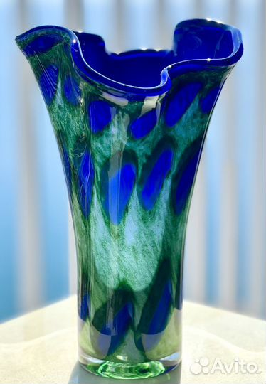 Ваза чешское цветное стекло