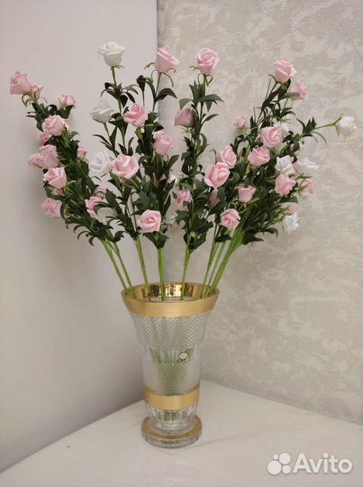 Ваза Чехия Богема Кобальт лепка хрусталь новая