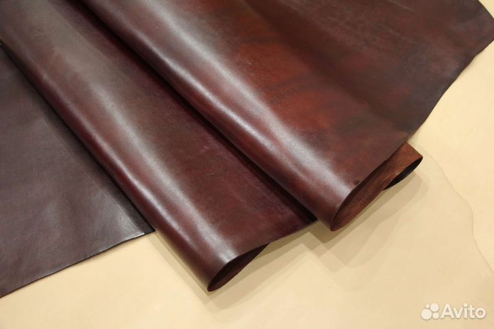 Юфть. Темная вишня. Толщина 1,8-2,2 мм