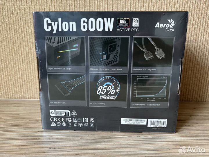 Блок питания AeroCool cylon 600 600W