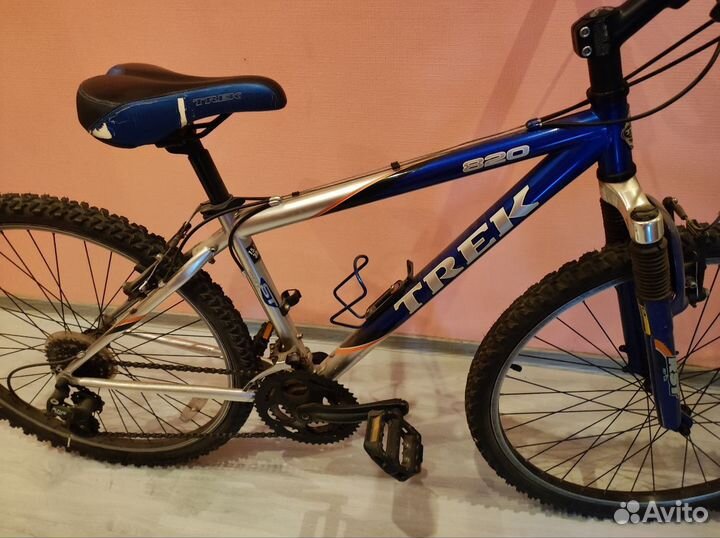 Велосипед горный Trek 820 б/у, синий, 21 скорость