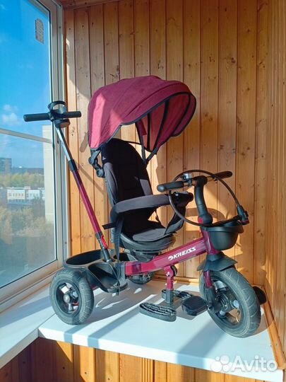 Велосипед трехколесный с ручкой детский Kreiss