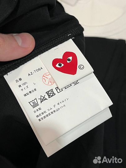 Футболка Comme Des Garcons Play Black logo Оригина