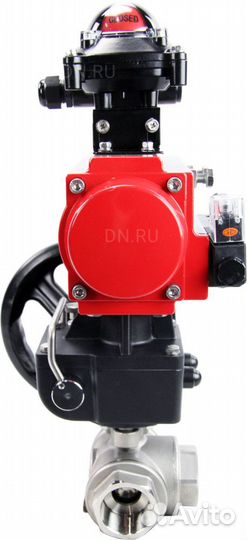 Кран шаровой DN.ru BV3232P(4pc) -SP-3WL-T-ISO-H Ду32 Ру63 стандартнопроходной трехходовой L-тип, нер