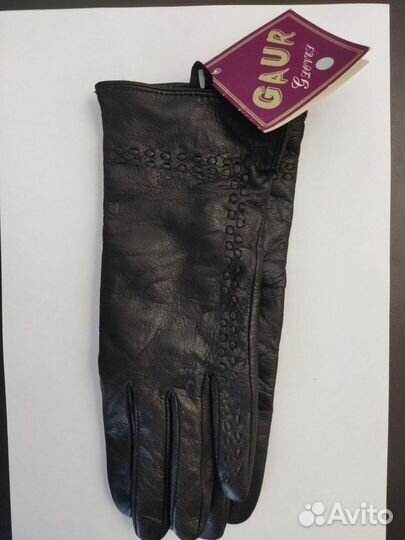 Перчатки женские кожаные