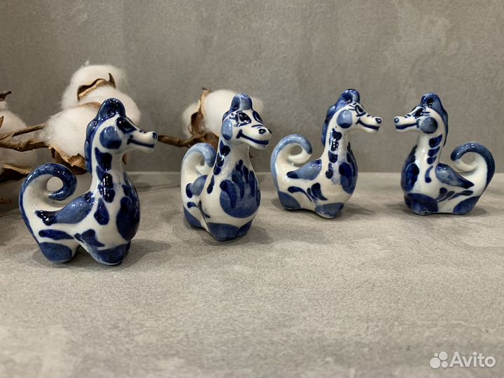 Сувенир статуэтка фарфоровая Гжель Дракон