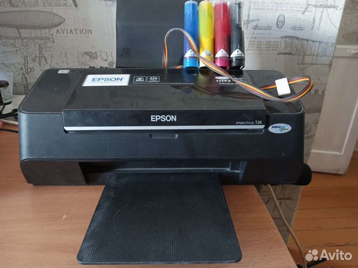 Принтер цветной струйный Epson t26 + снпч