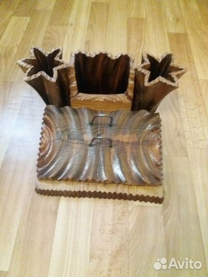 Настольный набор из натурального дерева