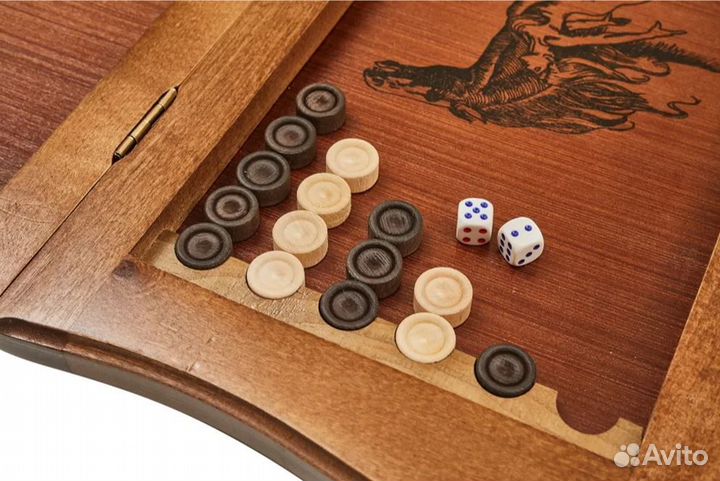 Нарды кожаные 40x40см дипломат (с ручкой)