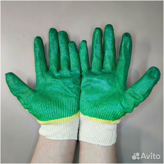 Перчатки х/б, с двойным обливом латекса
