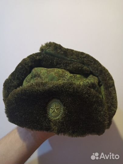 Шапка ушанка военная утепленная