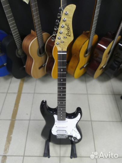 Черная Электрогитара с Хамбакером Новая Rocket