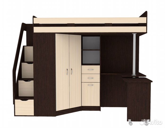 Кровать-чердак Мийа Венге