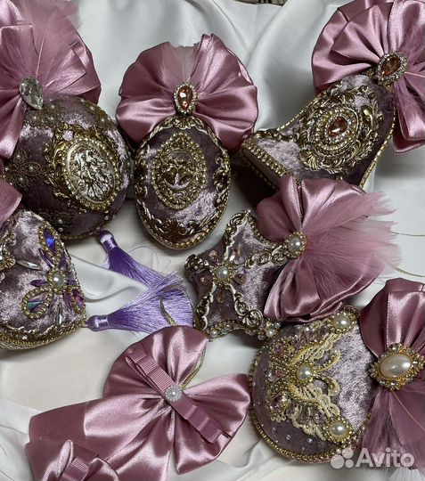 Бархатные елочные игрушки