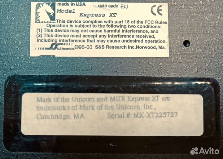 Миди интерфейс motu midi Express XT (без USB)