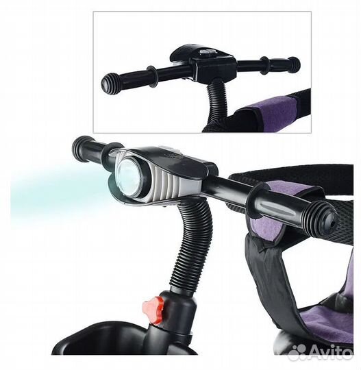 Велосипед 3 х колесный, ручка, козырек, тормоз