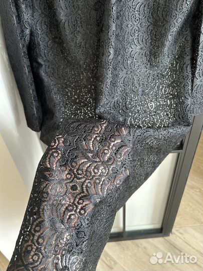 Платье прозрачное гипюр кружево сетка черное