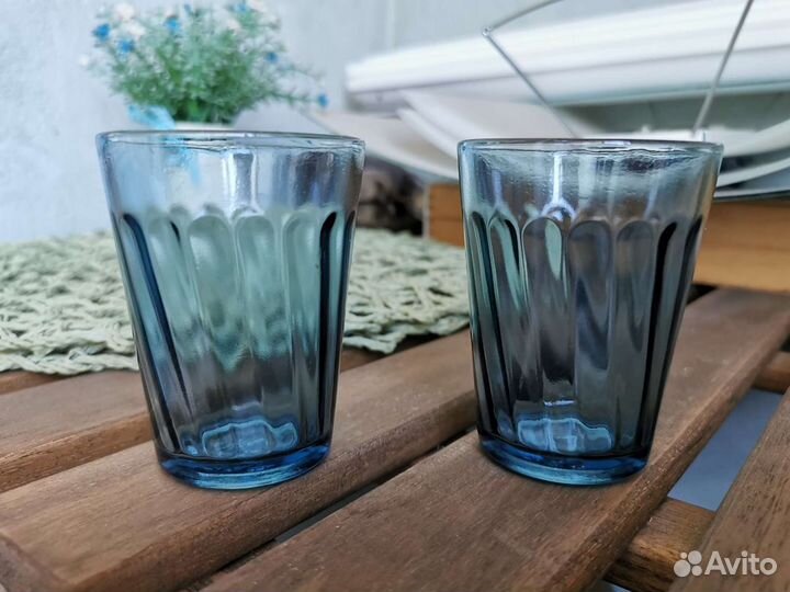 Стаканы граненые СССР индиго
