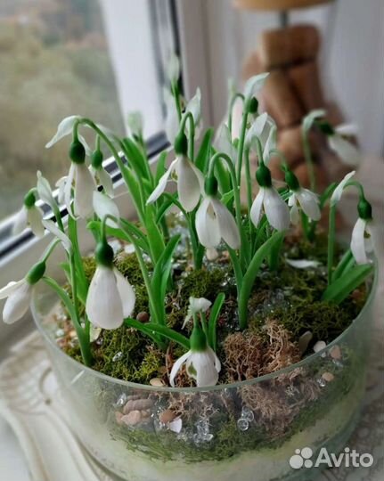 Подснежники из холодного фарфора
