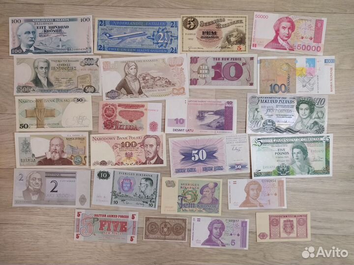 Банкноты Европы, Европейских стран, большой выбор