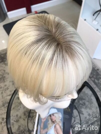 Накладка из натуральных волос с чёлкой 25см