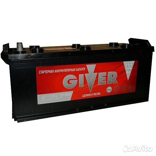 Аккумулятор Giver 132 R+ 6ст-132 Ач