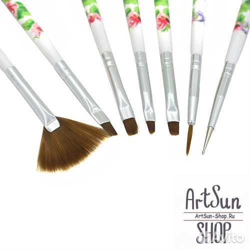 Набор кисточек (7шт) для дизайна на ногтях