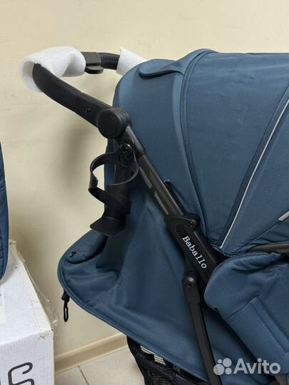 Новая коляска Babalo 2025 синий на графит раме