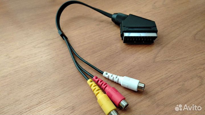 Кабель переходник скарт на тюльпан