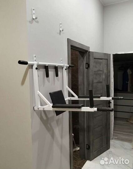 Турник 3в1 белый (Турник-брусья-пресс)