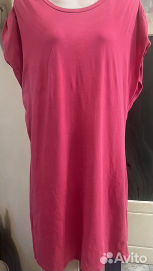 Платье трикотажное малиновое, М, Италия, хлопок