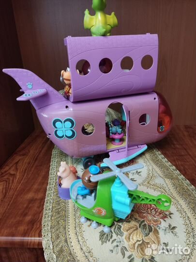 Littlest Pet Shop самолёт со всеми игрушками