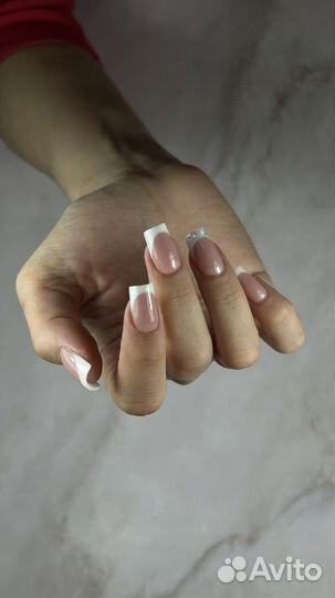 Наращивание ногтей.Выкладной френч