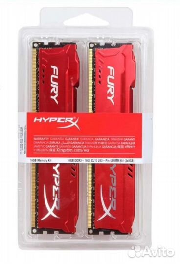 Память 16gb ddr3 (2x8gb) xyper-X Fury Новая