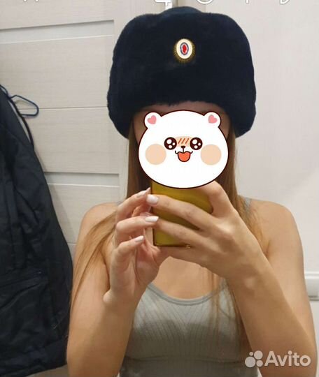 Женская зимняя шапка полиция