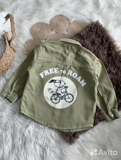 Джинсовая рубашка zara 92