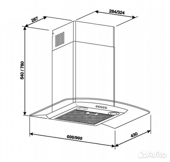 Вытяжка Kuppersberg kaminox 60 X