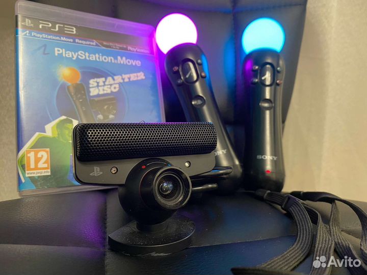 2 PS Move + камера PS3 + диск