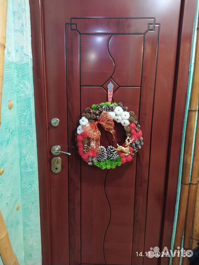 Новогодний, рождественский венок в коробке