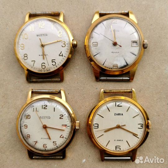 Позолоченные механические часы СССР на выбор