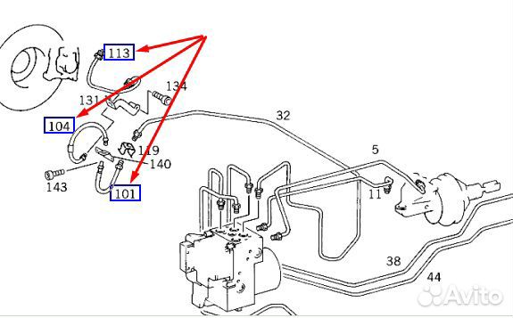 Трубка тормозная Mercedes E-Class W210 112.941