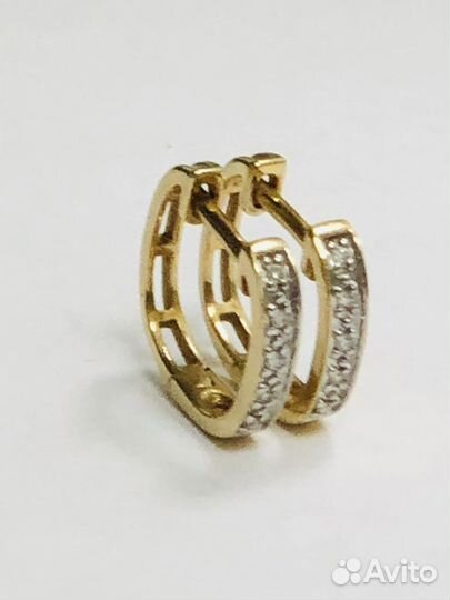 Золотые серьги с бриллиантами