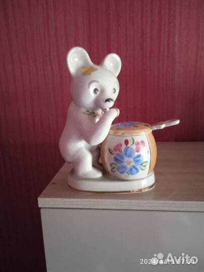 Статуэтка фарфор СССР Медведь высота 23 см
