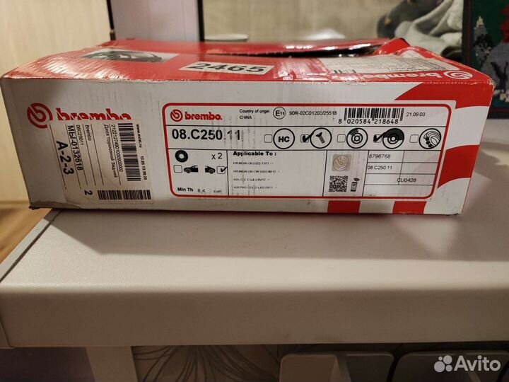 Тормозные диски brembo 08.c250.11