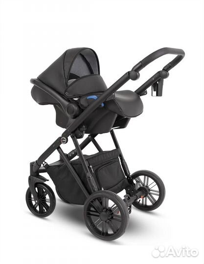 Коляска 3 в 1 Camarelo Zeo Черная экокожа