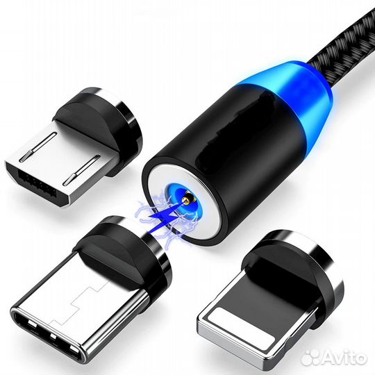 Кабель USB Type-C/Apple Lightning/microUSB (Новый)