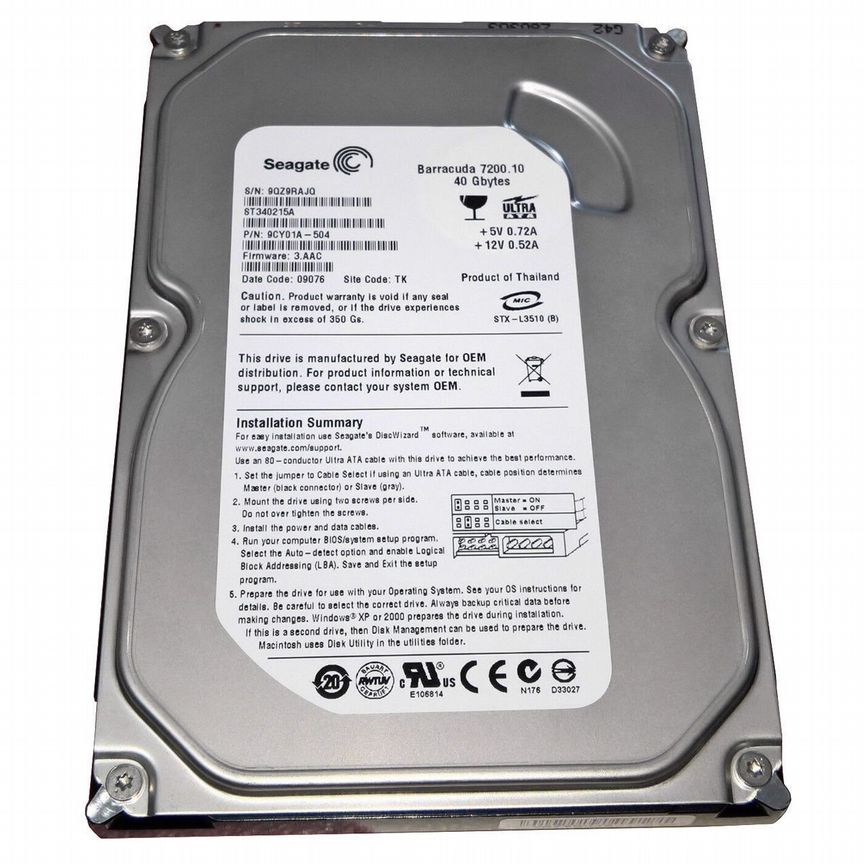 [ST340215A] Жесткий Диск Seagate 40gb Ide 3.5 St340215a