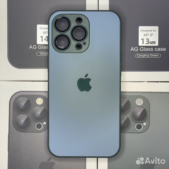 Чехлы стеклянные Матовые Premium MagSafe