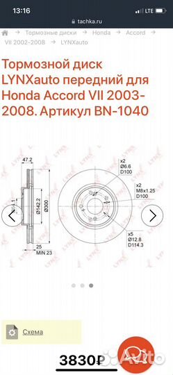 Диски тормозные передние